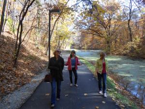 Walking with my girls at Augustana College.